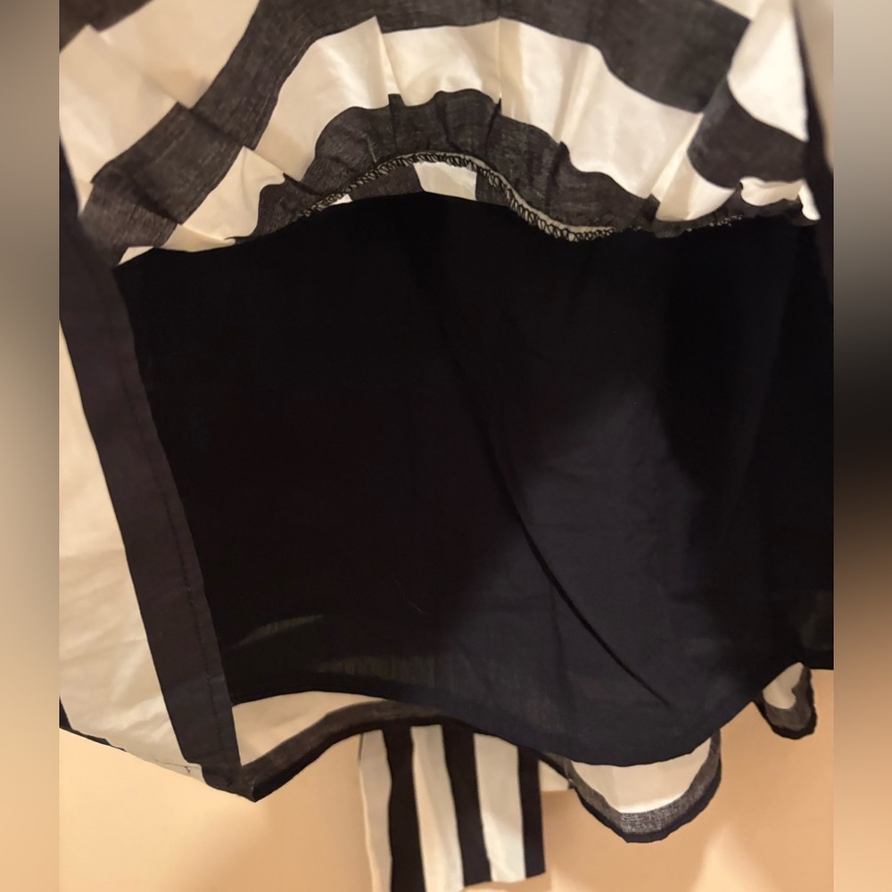 NWOT FARM Rio Mixed Stripes Black & White Short Sleeve Mini Dress Women’s XXS - Picture 15 of 16